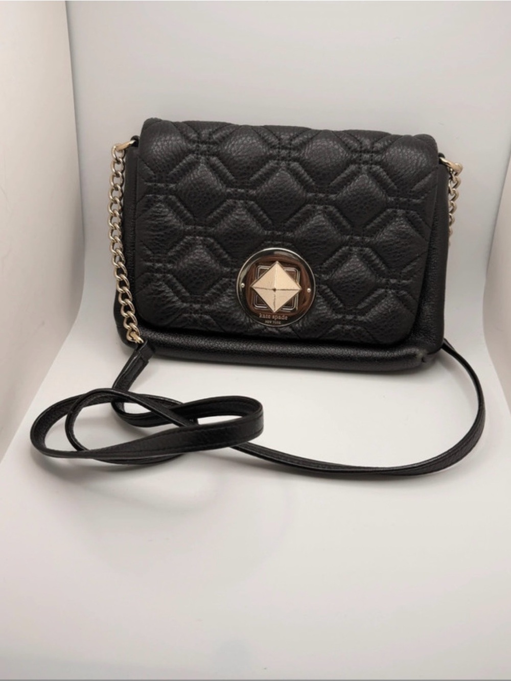 Kate Spade Black Quilted Leather Crossbody Bag